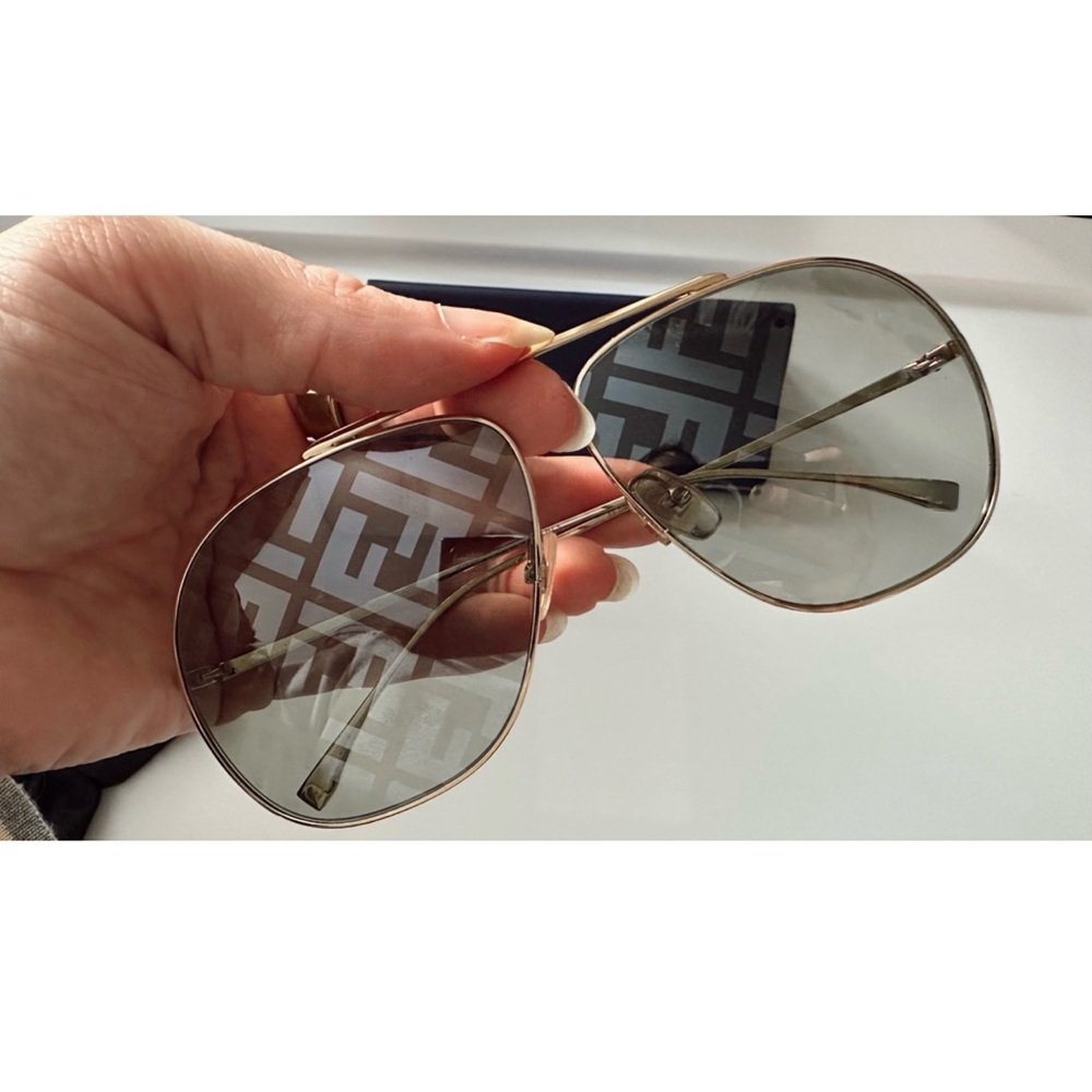 Fendi FF0407/G/S Aviator sunglasses in gold